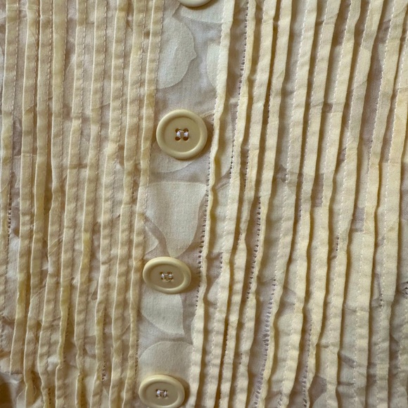 VTG Rabbit Rabbit yellow floral lined pleat front Sz 10 fairy cottage core - Picture 7 of 15